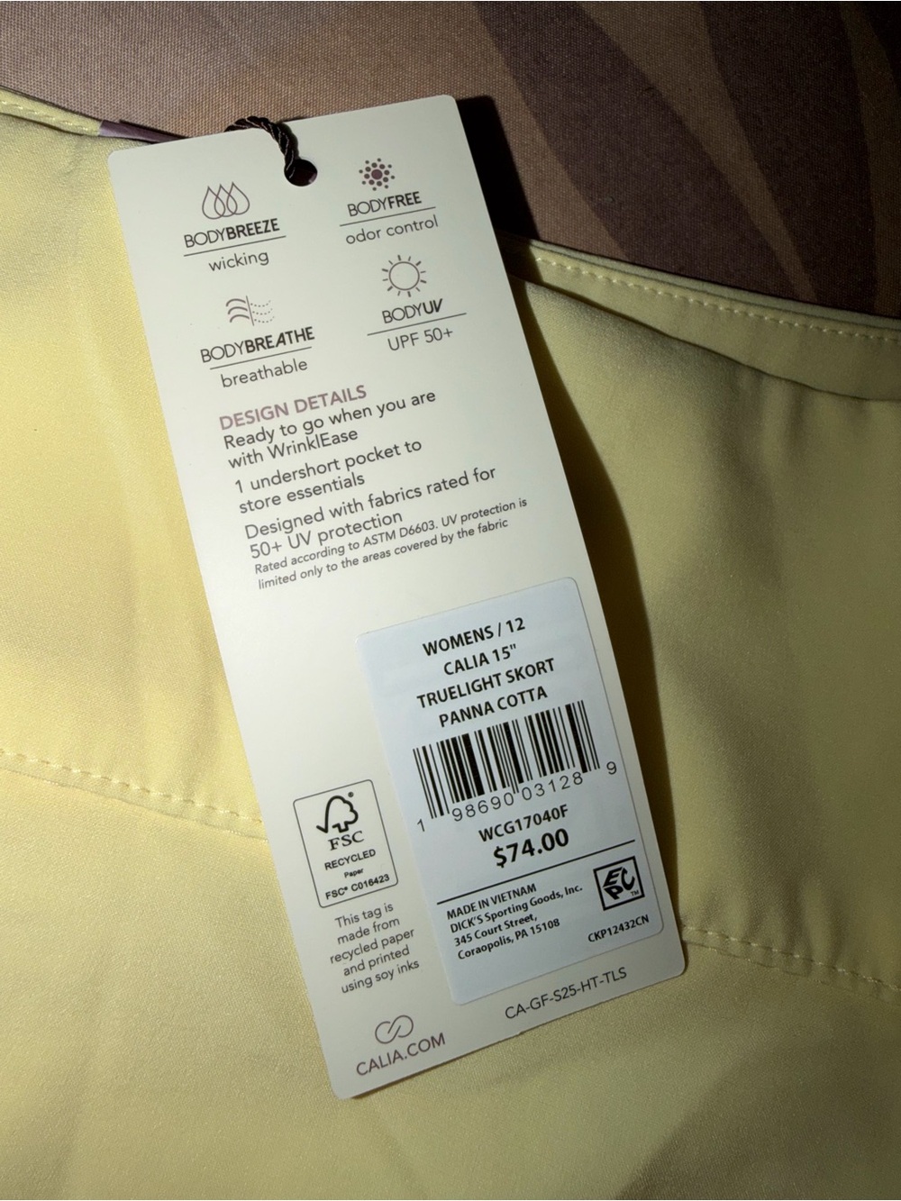 CALIA by Carrie Underwood Pale Yellow Pleated Tennis Skort - Picture 5 of 14